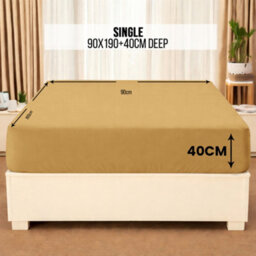 Aspire Homeware Ochre Fitted Sheet 40 Cm Extra Deep Pocket Hypoallergenic Bed Sheet Microfiber (L)190Cm X (W)90Cm, Single - thumbnail 7