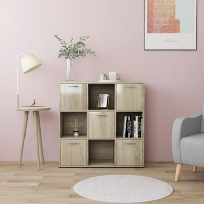 Vidaxl Book Cabinet Sonoma Oak 90X30X90 Cm Engineered Wood Book Cabinets - image 1