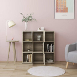 Vidaxl Book Cabinet Sonoma Oak 90X30X90 Cm Engineered Wood Book Cabinets - thumbnail 3