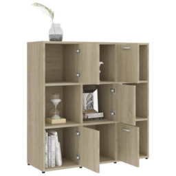 Vidaxl Book Cabinet Sonoma Oak 90X30X90 Cm Engineered Wood Book Cabinets - thumbnail 4