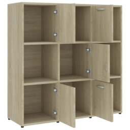 Vidaxl Book Cabinet Sonoma Oak 90X30X90 Cm Engineered Wood Book Cabinets - thumbnail 5