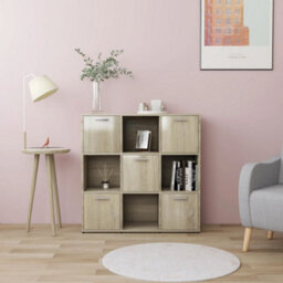 Vidaxl Book Cabinet Sonoma Oak 90X30X90 Cm Engineered Wood Book Cabinets - thumbnail 1