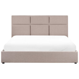 Beliani Ottoman Bed Fabric Lagord 180 X 200 Cm (Eu Super King) Taupe - thumbnail 5