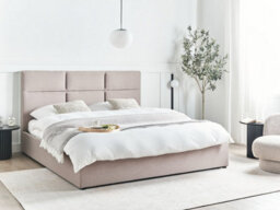 Beliani Ottoman Bed Fabric Lagord 180 X 200 Cm (Eu Super King) Taupe - thumbnail 2