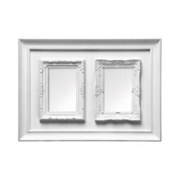 Orsina White Plastic Two Photo Frame With Protective Glass Panes,decorative Dual Photo Display,classic Image Holder