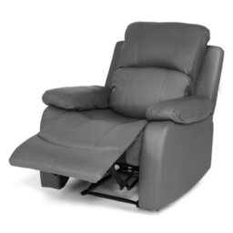 Bravich Charcoal Grey Faux Leather Manual Recliner Sofa - 2 Seater - thumbnail 4