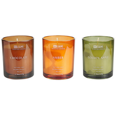 Beliani Set Of 3 Scented Candles Sheer Joy Soy Wax Fruity Notes Fresh Notes - image 1