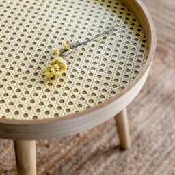 Spot On Dealz Side Table Natural Wooden Accent Table With Pine Legs And Mdf Tray Compact Round Design Small End Table - thumbnail 4