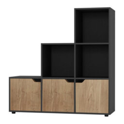 Urbn-Living 6-Cube Step Shelving Unit With Wooden Door - thumbnail 4