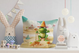 Warren Reed Designer Turtle On A Beach Holiday Cushions 45Cm X 45Cm - thumbnail 2