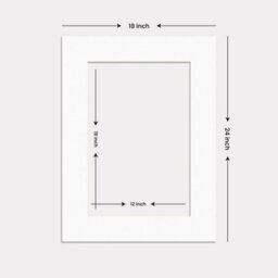 Ak Frames 24X18 White Picture Mounts To Fit 18X12 Aperture Size - Mount Board Only (No Frame Included) - thumbnail 3