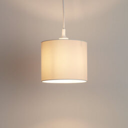 GoodHome Kpezin Cream Fabric Dyed Circular Light Shade (D)20Cm - thumbnail 1