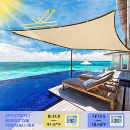 Beige 3X3M Shade Sail Breathable Windproof - thumbnail 3