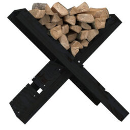 Berkfield Log Holder Black 47X39.5X48 Cm Solid Wood Pine - thumbnail 4