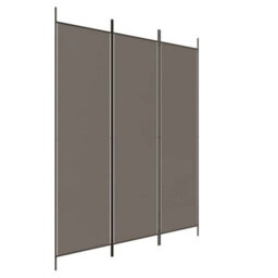 Walplus Anthracite Fabric 3-Panel Room Divider Screen 150X200 Cm - thumbnail 2
