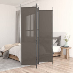 Walplus Anthracite Fabric 3-Panel Room Divider Screen 150X200 Cm - thumbnail 1