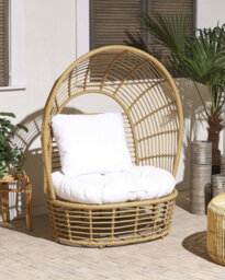 Beliani Garden Armchair Lido Rattan Beige - thumbnail 2