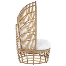 Beliani Garden Armchair Lido Rattan Beige - thumbnail 5
