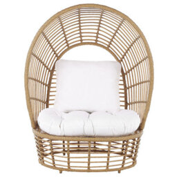 Beliani Garden Armchair Lido Rattan Beige - thumbnail 4