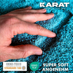 Floordirekt Sky Soft Microfibre Bath Mat Quick Drying Non Slip Washable Bathroom Rug Turquoise 60 X 100 Cm - thumbnail 3