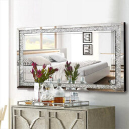 Artloge 120X60Cm Large Charming Diamond Wall Mirror Crushed Crystal Long Full Length Mirror - thumbnail 4