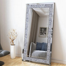 Artloge 120X60Cm Large Charming Diamond Wall Mirror Crushed Crystal Long Full Length Mirror - thumbnail 7