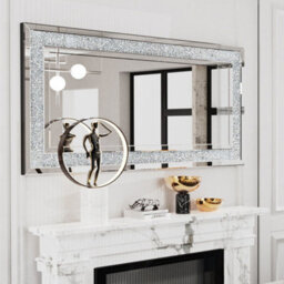 Artloge 120X60Cm Large Charming Diamond Wall Mirror Crushed Crystal Long Full Length Mirror - thumbnail 1