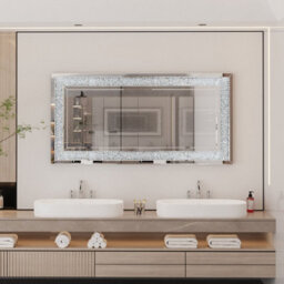 Artloge 120X60Cm Large Charming Diamond Wall Mirror Crushed Crystal Long Full Length Mirror - thumbnail 9