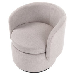 Beliani Swivel Armchair Horsens With Storage Fabric Beige - thumbnail 5