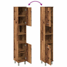 Berkfield Bathroom Cabinet Old Wood 30X30X179 Cm Engineered Wood - thumbnail 8