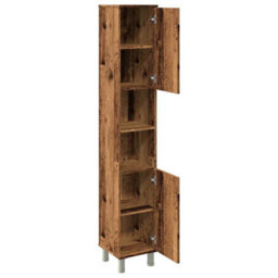 Berkfield Bathroom Cabinet Old Wood 30X30X179 Cm Engineered Wood - thumbnail 7