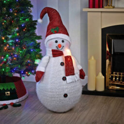 Urbn-Living Urbnliving 1M Tall Collapsible Xxl Christmas Snowman Xmas Festive Decoration Light Up Led Indoor Outdoor Decor