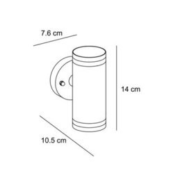 CGC Lighting Cgc Dark Grey Up And Down Outdoor Wall Light Clear Ring Diffuser Modern Garden Patio Outside Door Terrace Gu10 Ip54 Weatherproof - thumbnail 5