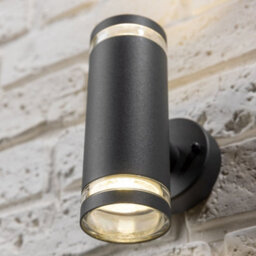 CGC Lighting Cgc Dark Grey Up And Down Outdoor Wall Light Clear Ring Diffuser Modern Garden Patio Outside Door Terrace Gu10 Ip54 Weatherproof - thumbnail 6