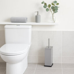 Harbour Housewares 2X Brushed Toilet Brushes With Holder Square Brush With Non Slip Base Rust Resistant Toilet Cleaning Brush Set - thumbnail 7