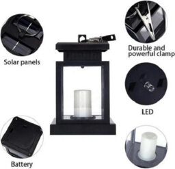 4Pcs Solar Powered Led Lantern Lights Waterproof Hanging Lamp Outdoor Garden Uk - thumbnail 4
