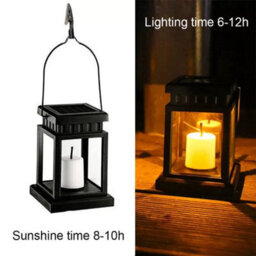 4Pcs Solar Powered Led Lantern Lights Waterproof Hanging Lamp Outdoor Garden Uk - thumbnail 3