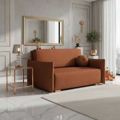 Viva Glov Iii Sofa Bed With Sleep Function Storage Container Chipboard Wooden Frame Sinuous Spring 154X98X85Cm Orange - image 1