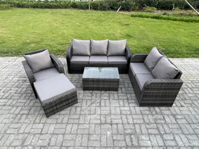 Fimous Patio Garden Furniture Sets Wicker 7 Seater Rattan Furniture Sofa Sets With Coffee Table Reclining Chair For Garden - image 1