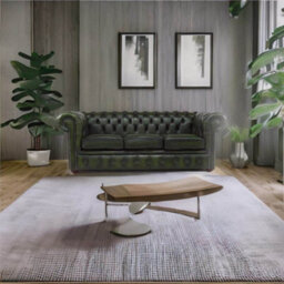 Chesterfield 3 Seater Antique Green Leather Sofa In Classic Style - thumbnail 2