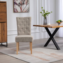 Set Of 2 Pienza Fabric Dining Chairs - Brown - thumbnail 1