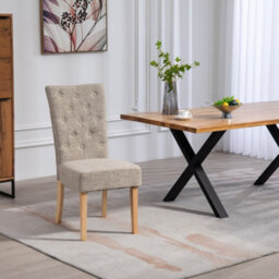 Set Of 2 Pienza Fabric Dining Chairs - Brown - thumbnail 2