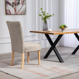 Set Of 2 Pienza Fabric Dining Chairs - Brown - thumbnail 5