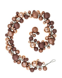 Werchristmas Mocha Christmas Bauble Garland 9 Ft Decoration - thumbnail 1