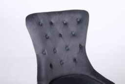 Modernique A Pair Grey Velet Nicole Back Tuffted Lion Knocker Back Dining Chairs With Solid Chrome Legs - thumbnail 4