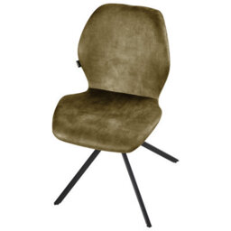 Beliani Set Of 4 Dining Chairs Swivel Morrison Velvet Green - thumbnail 7