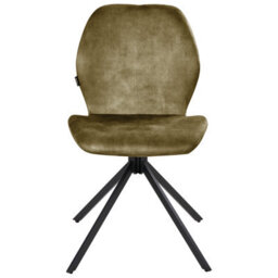 Beliani Set Of 4 Dining Chairs Swivel Morrison Velvet Green - thumbnail 5