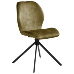 Beliani Set Of 4 Dining Chairs Swivel Morrison Velvet Green - thumbnail 4