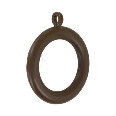 Fastpak Curtain Pole Rings 56mm Dark Wood, Vp6876
