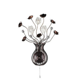 Luminosa Lighting Luminosa (Dh) Bonita Wall Lamp 3 Light G4 Brown/crystal, Not Led/cfl Compatible - thumbnail 1
